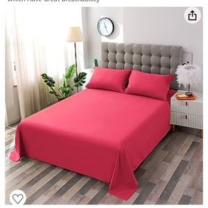 queen size hot pink flat sheet